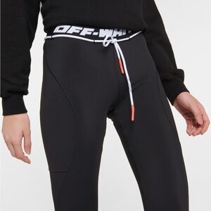 Off-White Black Logo Waist Drawstring Leggings NWT